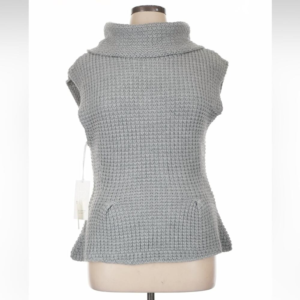 Pilcro Anthropologie Chunky Knit Sleeveless Turtleneck Sweater XL Gray NWT